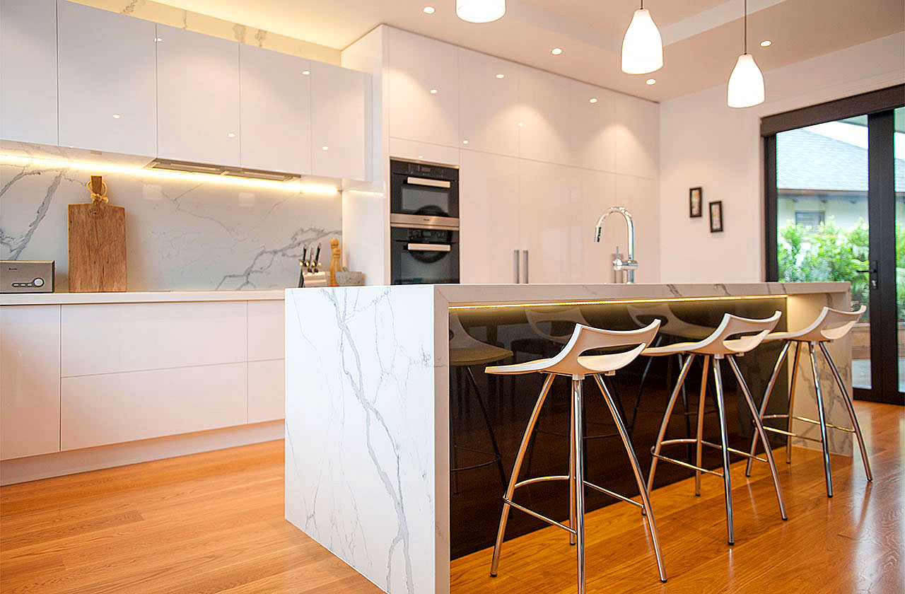Black and white contemporary kitchen