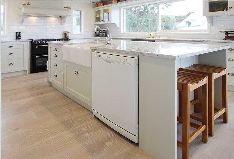 Country kitchen island bench and sink