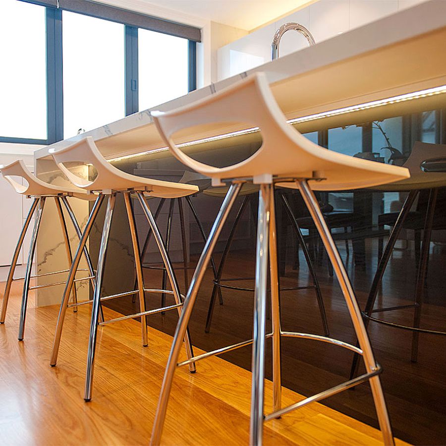 Black glass splashback